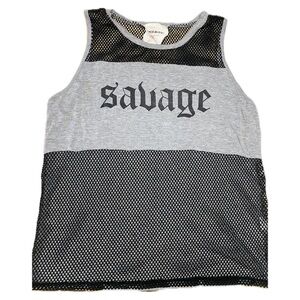 American Rebel Medium Women’s Gray & Black Mesh Savage Tank Top